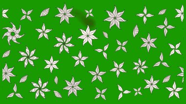 Düz Çiçek Elementleri Tasarımı. Yeşil ve nötr renklerde çiçekler. Renkli Bahar Teması eskiz kalıbı. Sevimli çiçek raster deseni.