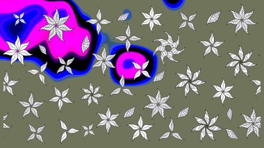 Küçük renkli çiçekler. Küçük çiçekte güzel bir desen. Motley illüstrasyonu. Moda baskıları için zarif bir şablon. Çiçekli yaz çiçekleri. Çizim.