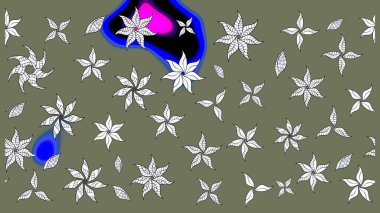 Tekstil, kumaş, kapaklar, duvar kağıtları, baskı, naylon, koleksiyon defteri, örgü, dekupaj için güzel bir eskiz. Millefleur 'lar. Küçük yeşil ve beyaz renkte güzel bir besin torbası deseni, çiçekler..