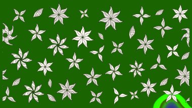 Yeşil ve nötr renklerde etnik çiçeklerle süslenmiş zarif bir eskiz. Raster Çiçek İllüstrasyon Şirin Tekstil.