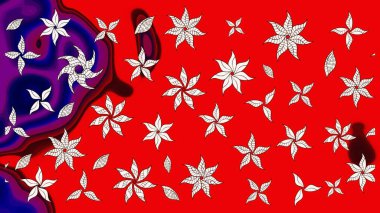 Yaz çiçekleri teması. El çizimi, soyut ve süslü elementler. Klasik çiçekler. Suluboya resim taklit Raster çizimi. Kırmızı ve nötr renkler.