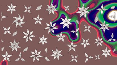 Raster illüstrasyonu. Kahverengi ve nötr papatyalar kahverengi ve nötr renklerde. Kahverengi ve nötr renklerde.