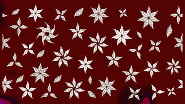 Raster düz çiçek çizim deseni. Hediye ambalaj kağıdı, tebrik kartları, posterler ve pankart tasarımı. Kırmızı ve nötr renkte çiçekler.