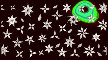 Düz Çiçek Elementleri Tasarımı. Renkli Bahar Teması eskiz kalıbı. Raster Şirin kumaş deseni. Eskiz klasiği.