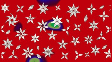 Moda baskısı, albüm, ambalaj kağıdı ve duvar kağıdı için zarif dekoratif süslemeler. Raster illüstrasyonu. Küçük çiçekli basit bir çiçek çizimi. Kırmızı ve nötr renklerde şirin çiçekler.