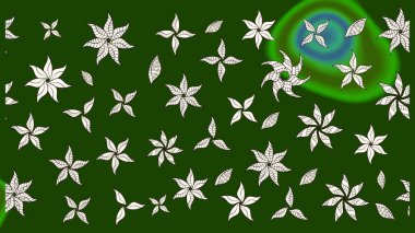 El çizimi. Raster illüstrasyonu. Çiçekli, yapraklı, çiçek desenli çizim..