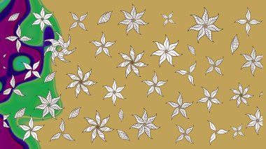 Sarı ve nötr renklerde çiçekler. Renkli Bahar Teması eskiz kalıbı. Sevimli çiçek raster deseni. Düz Çiçek Elementleri Tasarımı.