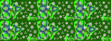 Taslak desenli, modaya uygun kumaş deseni. Şirin çiçek elementleri. Renkli Bahar Teması eskiz kalıbı. Raster illüstrasyonu. Düz Çiçek Elementleri Tasarımı.