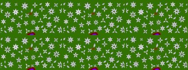 Çizgi çizimi kalıbı. Raster Moda kumaş deseni. Şirin çiçekler..