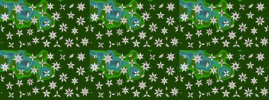 Renkli Bahar Teması eskiz kalıbı. Yeşil ve nötr renklerde çiçekler. Düz Çiçek Elementleri Tasarımı. Çiçek desenli eskiz, yaz çiçekleri..