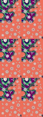 Tatil havası. Raster güzel bir çiçek deseni çizmiş. Bahar mevsimi. Çiçekler turuncu ve nötr renklerde. Nazik romantik baskı.