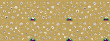 Küçük çiçekteki sevimli çiçek deseni. Sarı ve nötr renkte çiçekler.