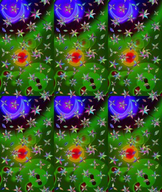 Raster illüstrasyonundaki çiçek desenli çizim. Süslü kumaş deseni. Düz Çiçek Elementleri Tasarımı. Renkli Bahar Teması çizim şablonu.