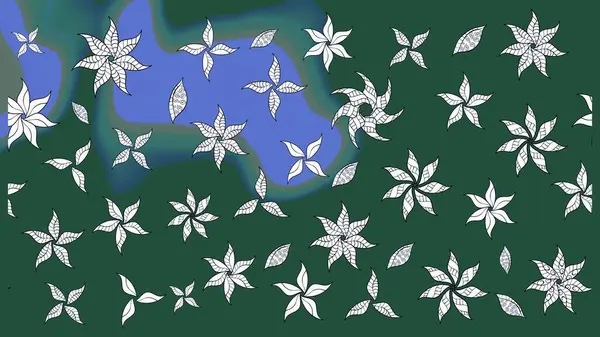 Eski usul. Tomurcukları çiçek olan sevimli bir çiçek deseni. Kumaş, tekstil, duvar kağıdı baskısı için. Raster illüstrasyonu. Eskiz geçmişi. Raster..