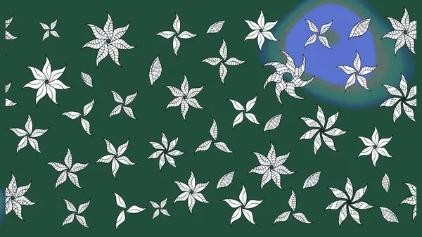 Çiçek buketleriyle klasik bir eskiz şekli. Yeşil ve nötr renklerde. Raster illüstrasyonu.