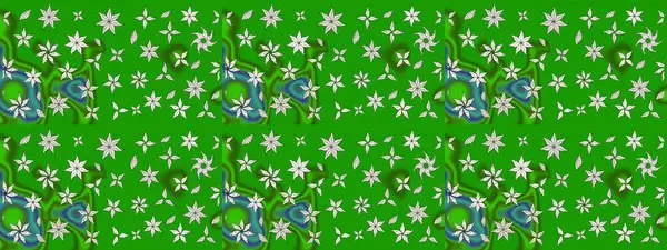 Raster illüstrasyonundaki çiçek desenli çizim. Düz Çiçek Elementleri Tasarımı. Renkli Bahar Teması eskiz kalıbı. Yeşil ve nötr renkte çiçekler.