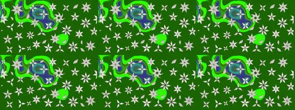 Renkli Yaz Temalı eskiz kalıbı. Sevimli çiçek raster deseni. Düz Çiçek Elementleri Tasarımı. Yeşil ve nötr renkte çiçekler.