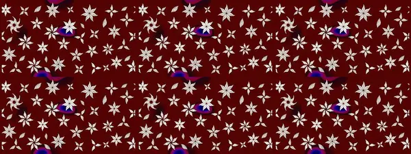 Raster illüstrasyonu. Robot resim. Kırmızı ve nötr renklerde çiçekler. Şirin çiçek elementleri..