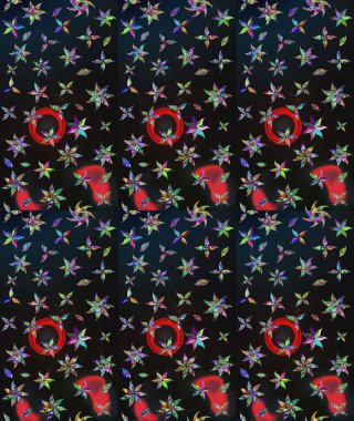 Çiçekler suluboya eskiz deseni. Raster Stili kumaş deseni.