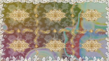 Klasik klasik klasik arka plan. Kusursuz klasik raster nötr ve altın desenli. Geleneksel oryantasyon süsü.