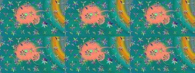 Suluboya, elle çizilmiş. Eskiz arkaplan modeli. Raster hisseleri. Mavi üzerine çiçekler.