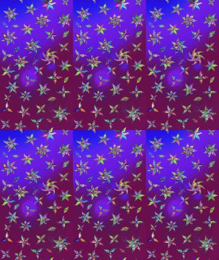 Düz Çiçek Elementleri Tasarımı. Raster. Renkli Bahar Teması çizim şablonu.