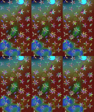 Düz Çiçek Elementleri Tasarımı. Renkli Bahar Teması eskiz kalıbı. Parlak arkaplan eskiz desenli çiçekli fantezi tasarımı.