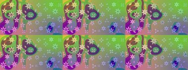 Çiçek desenli eskiz. Yeşil renkli çiçekler. Renkli Bahar Teması eskiz kalıbı. Düz Çiçek Elementleri Tasarım Raster illüstrasyonu.