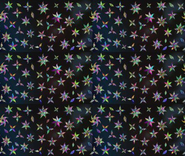 Raster illüstrasyonundaki çiçek desenli çizim. Düz Çiçek Elementleri Tasarımı. Gri renkli çiçekler. Renkli Bahar Teması çizim şablonu.