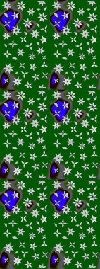 Yeşil ve nötr çiçekli eskiz deseni, suluboya çiçek deseni, şirin çiçek, duvar kağıdı, kart veya kumaş için fayanslı. Raster - stok.