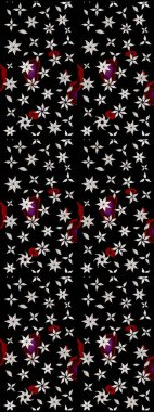 Raster illüstrasyonundaki çiçek desenli çizim. Renkli Bahar Teması eskiz kalıbı. Düz Çiçek Elementleri Tasarımı. Siyah ve nötr renkte çiçekler.