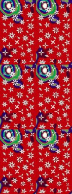 Raster illüstrasyonundaki çiçek desenli çizim. Renkli Bahar Teması eskiz kalıbı. Güzel kumaş deseni. Düz Çiçek Elementleri Tasarımı.