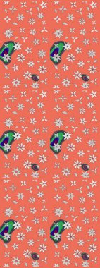 Raster Hip kumaş deseni. Eskiz Vintage Çiçek Deseni.