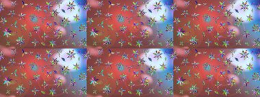 Halk tarzı. Modern çiçek arkaplanı. Moda baskıları için zarif bir şablon. Parlak renkli çiçekleri ve pembe yaprakları olan muhteşem bir çiçek deseni..