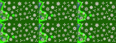 Şirin çiçekler. Çizgi çizimi kalıbı. Raster Moda kumaş deseni.