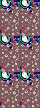 Renkli Bahar Teması eskiz kalıbı. Düz Çiçek Elementleri Tasarımı. Raster illüstrasyonundaki çiçek desenli çizim. Kahverengi ve nötr renkte çiçekler.