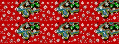 Raster çiçek izi. Çiçek kırmızısı eskiz deseni. Klasik taslak çizimi. Raster Yumuşak kumaş deseni.