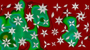 Çiçekli çiçek deseni, suluboya. Küçük çiçekte güzel bir çiçek deseni var. Raster deseni.