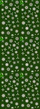 Küçük çiçekteki sevimli çiçek deseni. Yeşil renkte çiçekler.