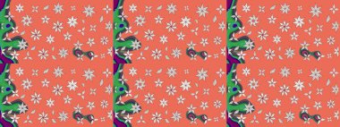 Soyut etnik raster çizim kalıbı. Kabile sanatı boho baskısı, klasik çiçek arkaplanı. Arkaplan dokusu, duvar kağıdı, turuncu renkli çiçek teması.