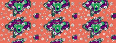 Küçük bir çiçekte eskiz deseni. Hoş bir çiçek geçmişi var. Güzel kumaş deseni. Raster illüstrasyonu.