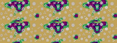 Çiçekli karalama şeklinde Raster çiçek deseni. Nazik, sevimli çiçek arkaplanı. Sarı renkte çiçekler.