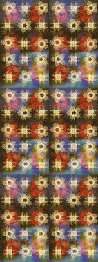 Nazik, narin çiçek arkaplanı. Çiçekli karalama şeklinde Raster çiçek deseni. Kahverengi renkte çiçekler.