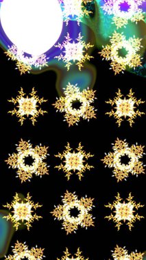 Son moda kar taneleri ve elementler onun kartlarını gösteriyor. Kar taneleri tasarımı. Retro tarzı, kış elementleri. Modern soyut tasarım posteri, kapak, siyah, beyaz ve sarı renkli kart tasarımı.