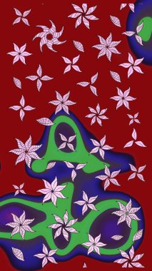 Raster illüstrasyonu. Organik motif arka planı. Çizim kalıbı. Ultraviyole kumaş deseni.