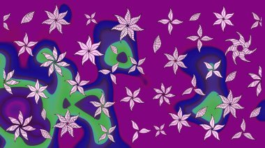 Mor renkli çiçekler. Raster düz çiçek çizim deseni. Tasarım hediye paketi, tebrik kartları, posterler ve afiş tasarımı.
