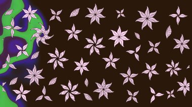 Varicolobrown Raster çizimi. Küçük çiçekteki sevimli çiçek deseni. Birçok kahverengi ve soyut çiçekli tropikal çizim deseni.