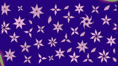 Düz Çiçek Elementleri Tasarımı. Renkli Bahar Teması eskiz kalıbı. Raster illüstrasyonu. Mavi renkte zarif çiçek buketi suluboya.