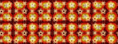 Kış kar taneleri, raster arka plan. Yüzey için tekrarlanan doku, ambalaj kağıdı, kırmızı, turuncu ve sarı renkte kar tanesi.