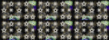 Gri, siyah ve nötr renklerde kar tanelerinden oluşan kış deseni. Düz yatıyordu. Raster illüstrasyonu. Kış konsepti.